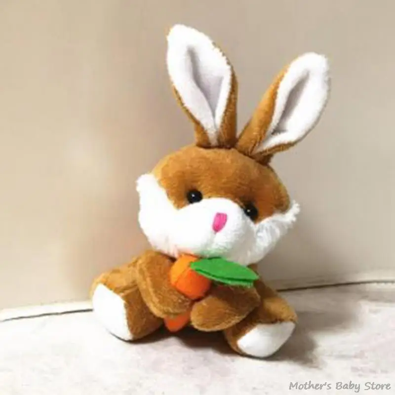 1 ADET Kawaii Peluş Bebek Tavşan Havuç İle 10CM Oyuncak çocuk Oyuncak Tavşan Anahtarlıklar El Yapımı Çanta Kolye moda takı Süs Görüntü 2