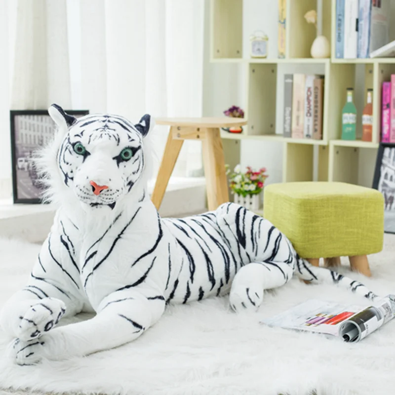 1 ADET Sevimli Beyaz 30/40/45/57/72/82CM Tigers peluş oyuncaklar Simülasyon Tigers Dolması Bebekler Bebek Yastık Peluş çocuklar için doğum günü hediyesi Görüntü 3