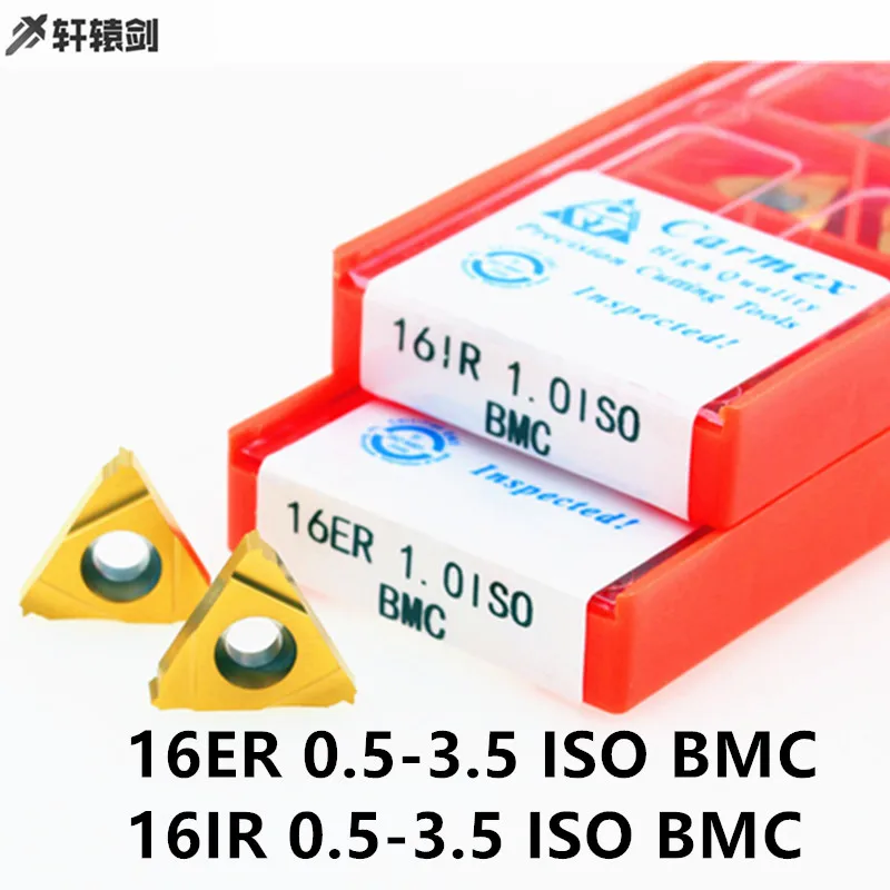 10 ADET 16ER 0.75 1.25 1.5 2.0 3.0 ISO BMC Carmex İplik Karbür Uçlar CNC Torna Araçları için Yüksek Kesim Torna Görüntü 0