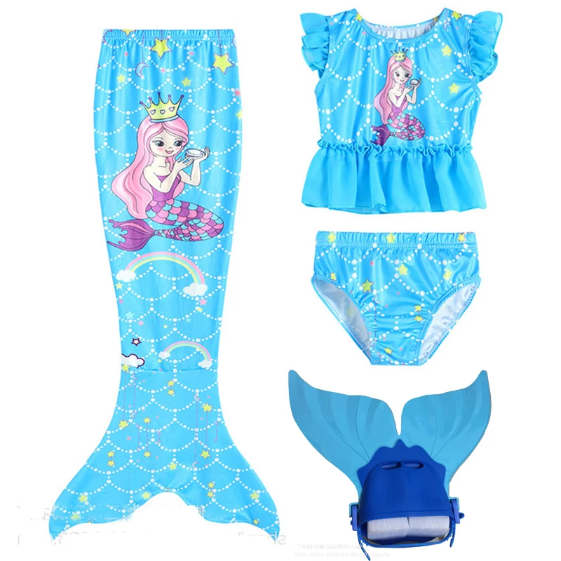 2021 Kızlar Yüzülebilir Denizkızı Kuyruğu Prenses Elbise Çocuklar Tatil Mermaid Kostüm Cosplay Mayo Doğum Günü Çocuk Plaj Giysileri Görüntü 0