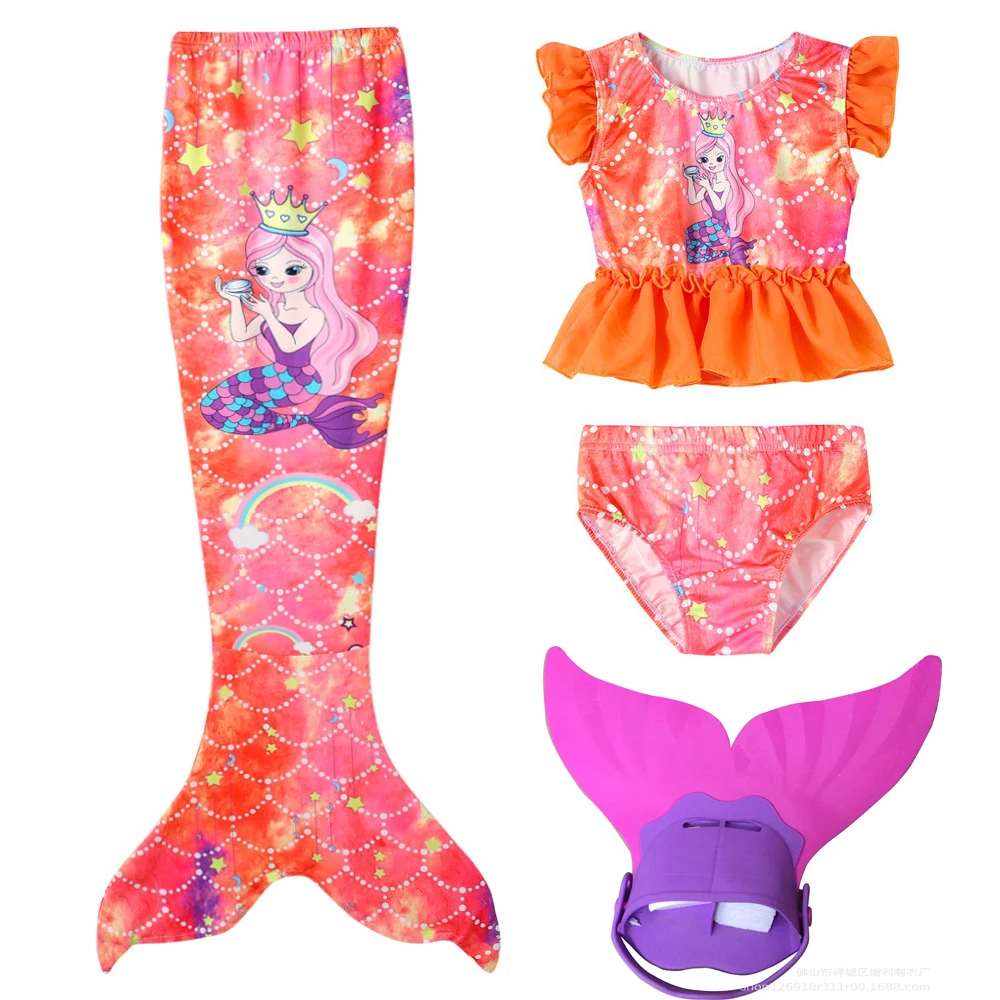 2021 Kızlar Yüzülebilir Denizkızı Kuyruğu Prenses Elbise Çocuklar Tatil Mermaid Kostüm Cosplay Mayo Doğum Günü Çocuk Plaj Giysileri Görüntü 3