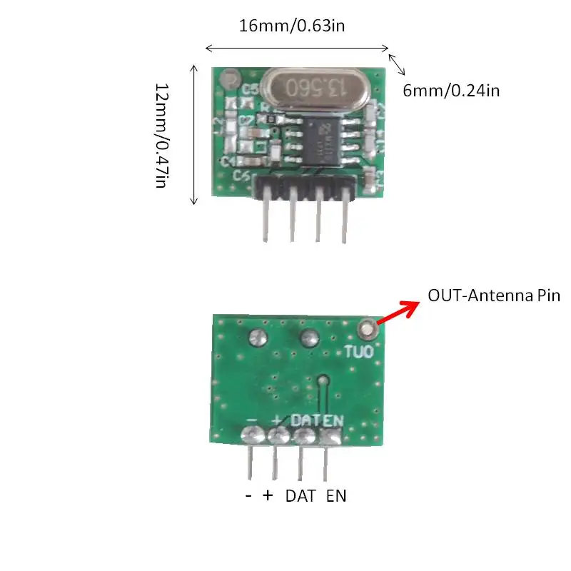 433 Mhz Süperheterodin RF Alıcı Modülü ve Verici Modülü Arduino DİY Kiti için anten ile 433 MHz Uzaktan kumandalar Görüntü 3