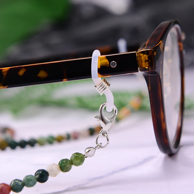 4mm Doğal taş Kordon Gözlük Zincirleri Kadınlar İçin 2021 Yeni Moda 72cm Güneş Gözlüğü Zincirleri Toptan Görüntü 3