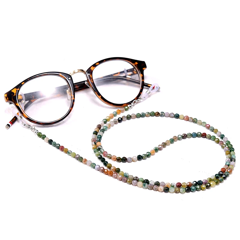 4mm Doğal taş Kordon Gözlük Zincirleri Kadınlar İçin 2021 Yeni Moda 72cm Güneş Gözlüğü Zincirleri Toptan Görüntü 5