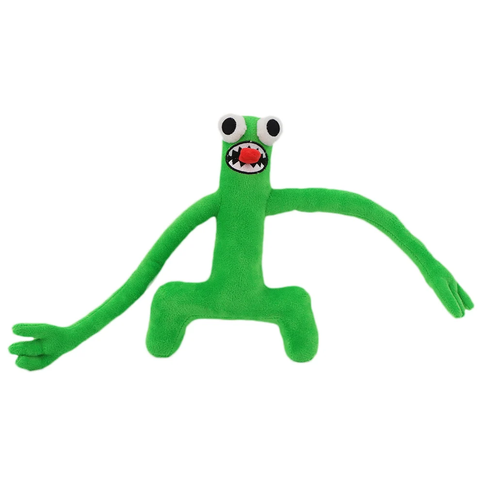 58cm×24cm Yeşil Gökkuşağı Arkadaşlar peluş oyuncak Karikatür Oyun Karakteri Bebek Kawaii Yeşil Canavar Yumuşak Doldurulmuş Hayvan Oyuncak Çocuklar için Fanlar Görüntü 2