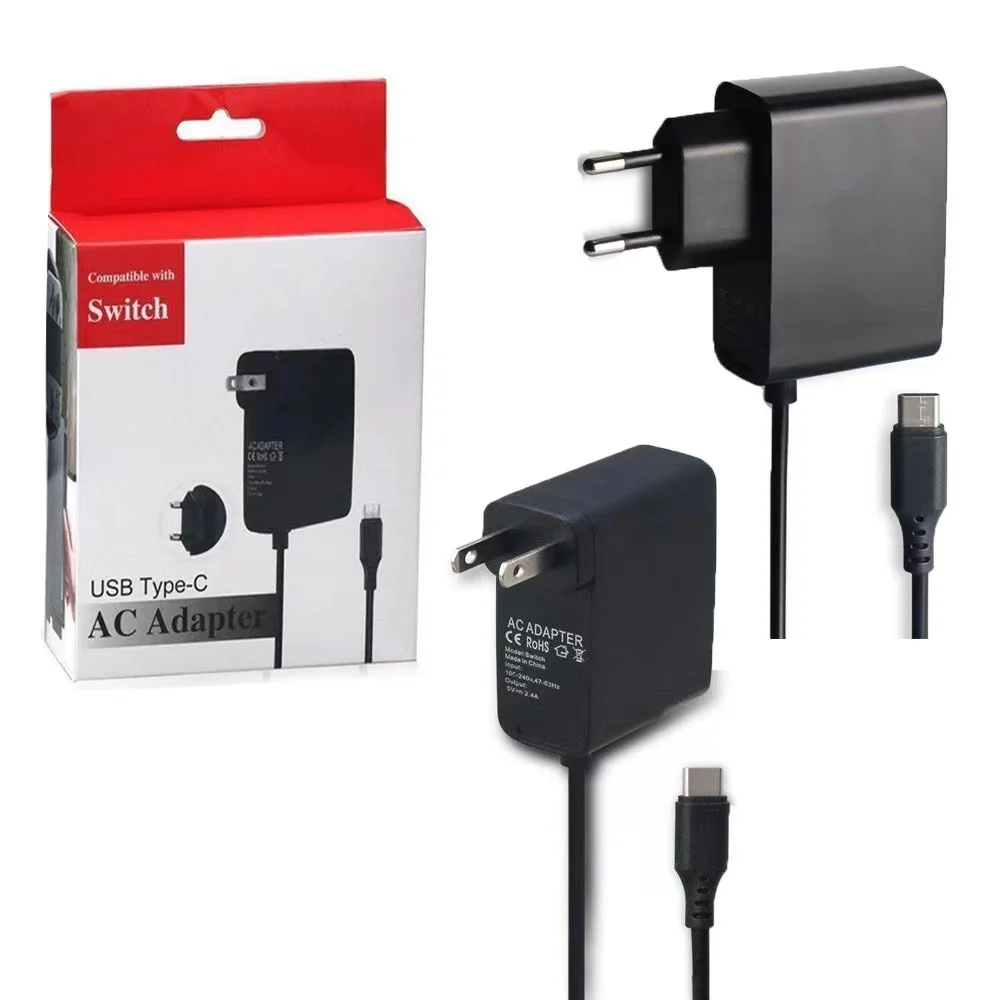 AB / ABD Plug Yedek Şarj Nintendo Anahtarı Aksesuarları İçin Oyun Şarj AC Adaptörü İle USB Tip-C Uyumlu NS Anahtarı Görüntü 0
