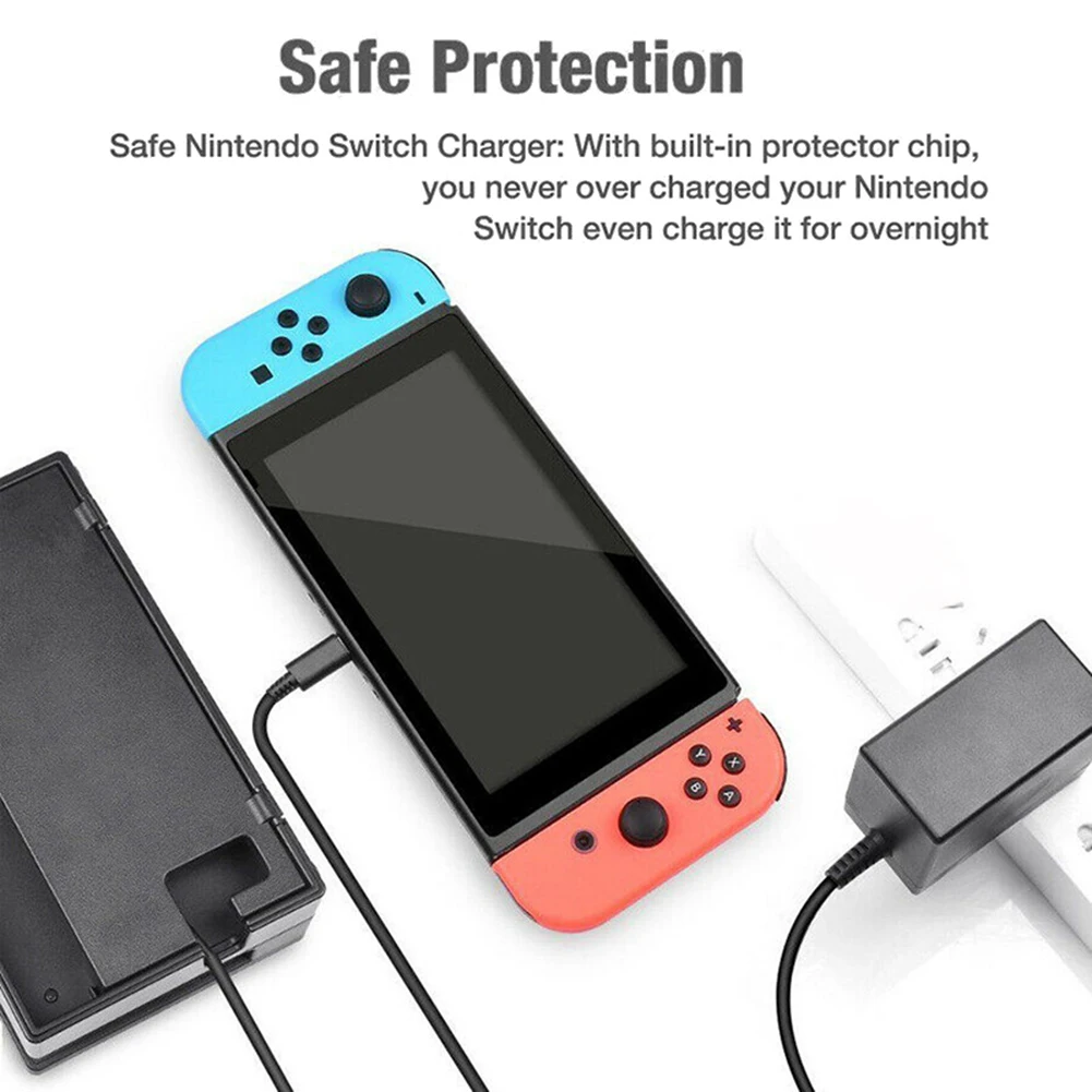 AB / ABD Plug Yedek Şarj Nintendo Anahtarı Aksesuarları İçin Oyun Şarj AC Adaptörü İle USB Tip-C Uyumlu NS Anahtarı Görüntü 3