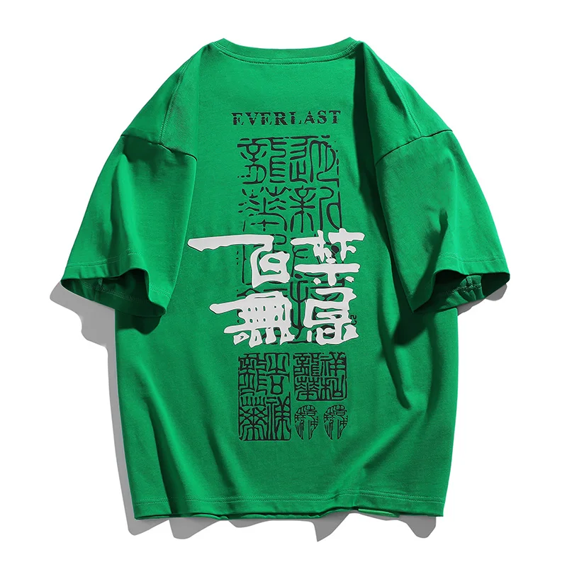 CAAYU Erkek 2022 Yaz Grafik T-shirt Büyük Boy Harajuku Rahat Japon Streetwear Hip Hop Retro Trend Erkek T Shirt erkekler için Görüntü 2