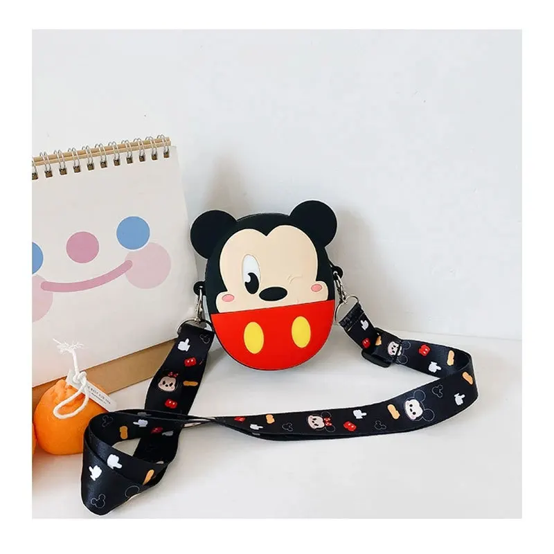 Disney Mickey Minnie Mouse Sevimli Fincan Mini Çocuk Çantası Silikon Çanta Çapraz çanta bozuk para cüzdanı askılı çanta Oyuncak Çocuklar için Hediye Görüntü 4