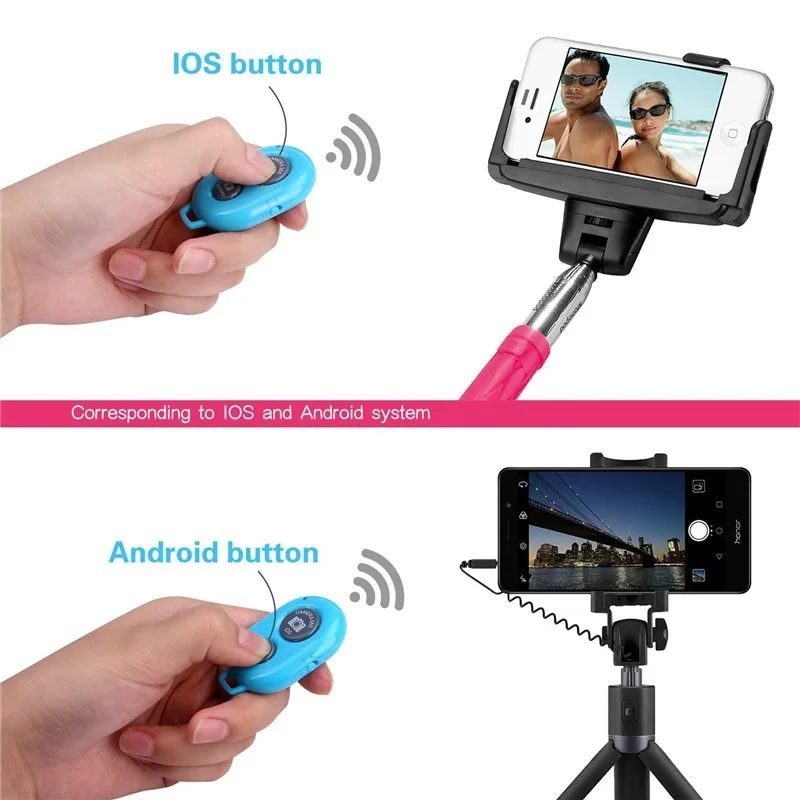 Kablosuz bluetooth Akıllı Telefon Kamera uzaktan kumanda soketi Selfie Sopa Monopod için Uyumlu Görüntü 3