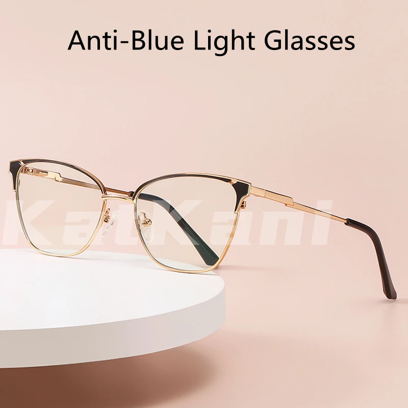 KatKanı yeni kedi göz Anti-mavi ışık gözlük kadın eğilim TR90 Metal ıki-renk bahar bacak optik reçete gözlük çerçeve WH529 Görüntü 0
