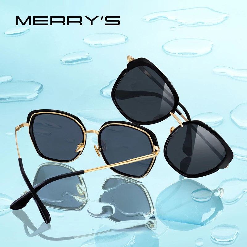 MERRYS tasarım Kadın Moda Polarize Güneş Gözlüğü Kalkan Çerçeve Metal Tapınak 100 % UV Koruma S6371 Görüntü 0