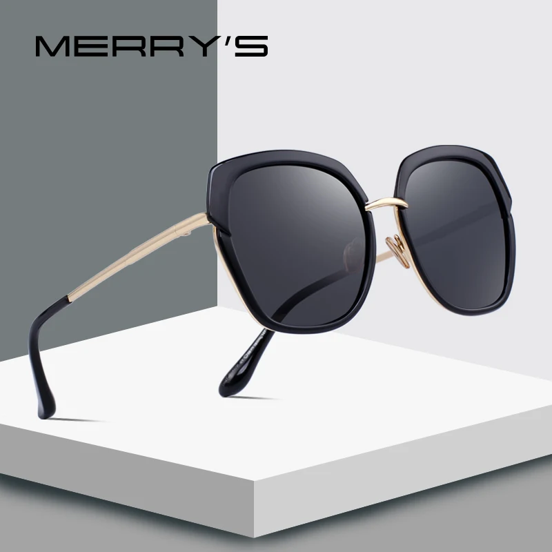 MERRYS tasarım Kadın Moda Polarize Güneş Gözlüğü Kalkan Çerçeve Metal Tapınak 100 % UV Koruma S6371 Görüntü 1