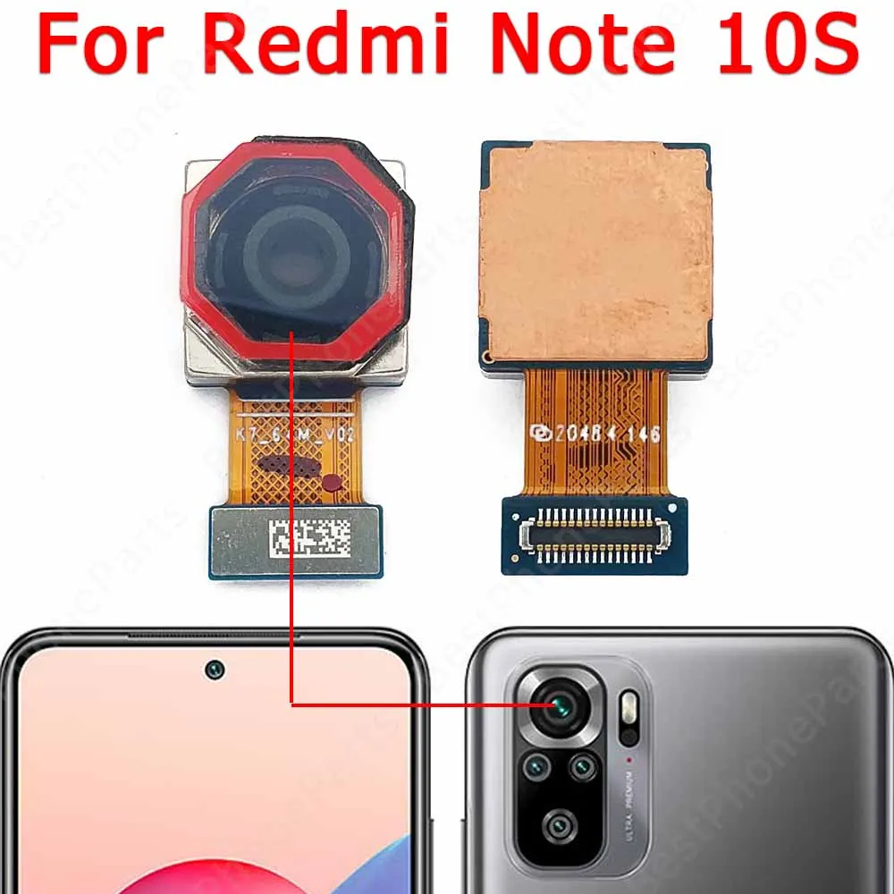 Orijinal Arka Kamera Xiaomi Redmi İçin Not 10S Arka Kamera Modülü 64MP Flex Yedek Onarım Yedek parça Görüntü 0