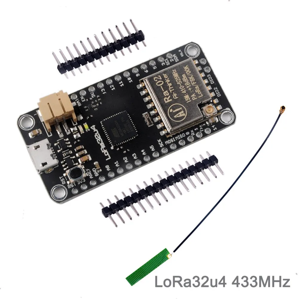 RCmall LoRa32u4 RA02 Lora Modülü Geliştirme Kurulu 433MHZ RA-02 Uzun Menzilli iletişim 1KM LiPo Atmega32U4 SX1278 Arduino için Görüntü 0