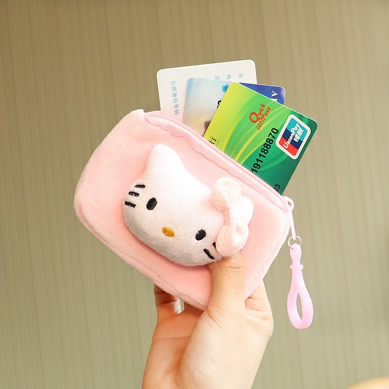Sanrio Hello Kitty Kedi Kuromi Kawaii Karikatür bozuk para cüzdanı Sevimli Dolması Bebekler Hayvanlar Kolye peluş çanta Kızlar için Doğum Günü Hediyeleri Görüntü 2