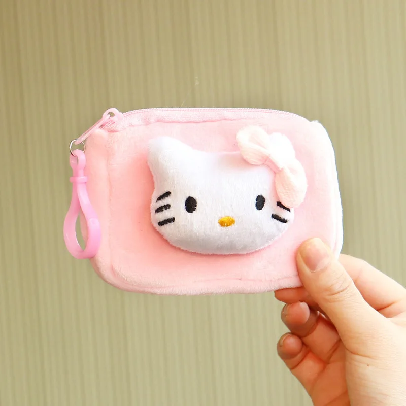 Sanrio Hello Kitty Kedi Kuromi Kawaii Karikatür bozuk para cüzdanı Sevimli Dolması Bebekler Hayvanlar Kolye peluş çanta Kızlar için Doğum Günü Hediyeleri Görüntü 4