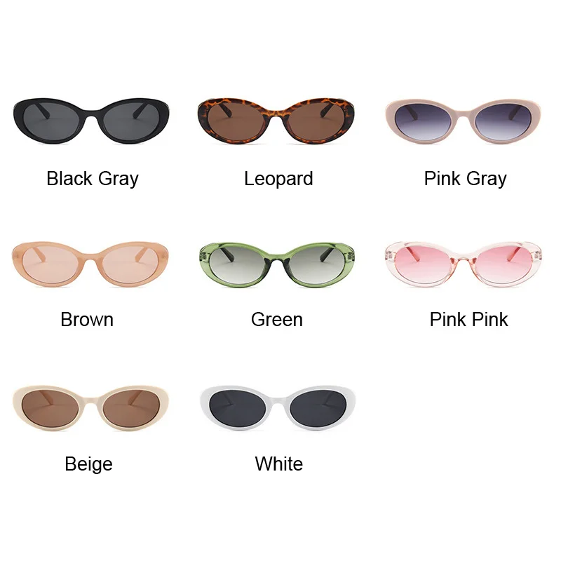 Sevimli Seksi Retro Yuvarlak Güneş Gözlüğü Kadın Vintage Siyah Oval Bayanlar güneş gözlüğü Pembe Degrade Küçük Çerçeve Oculos De Sol Feminino  Görüntü 4